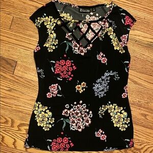 Zara Women's Black Floral Blouse